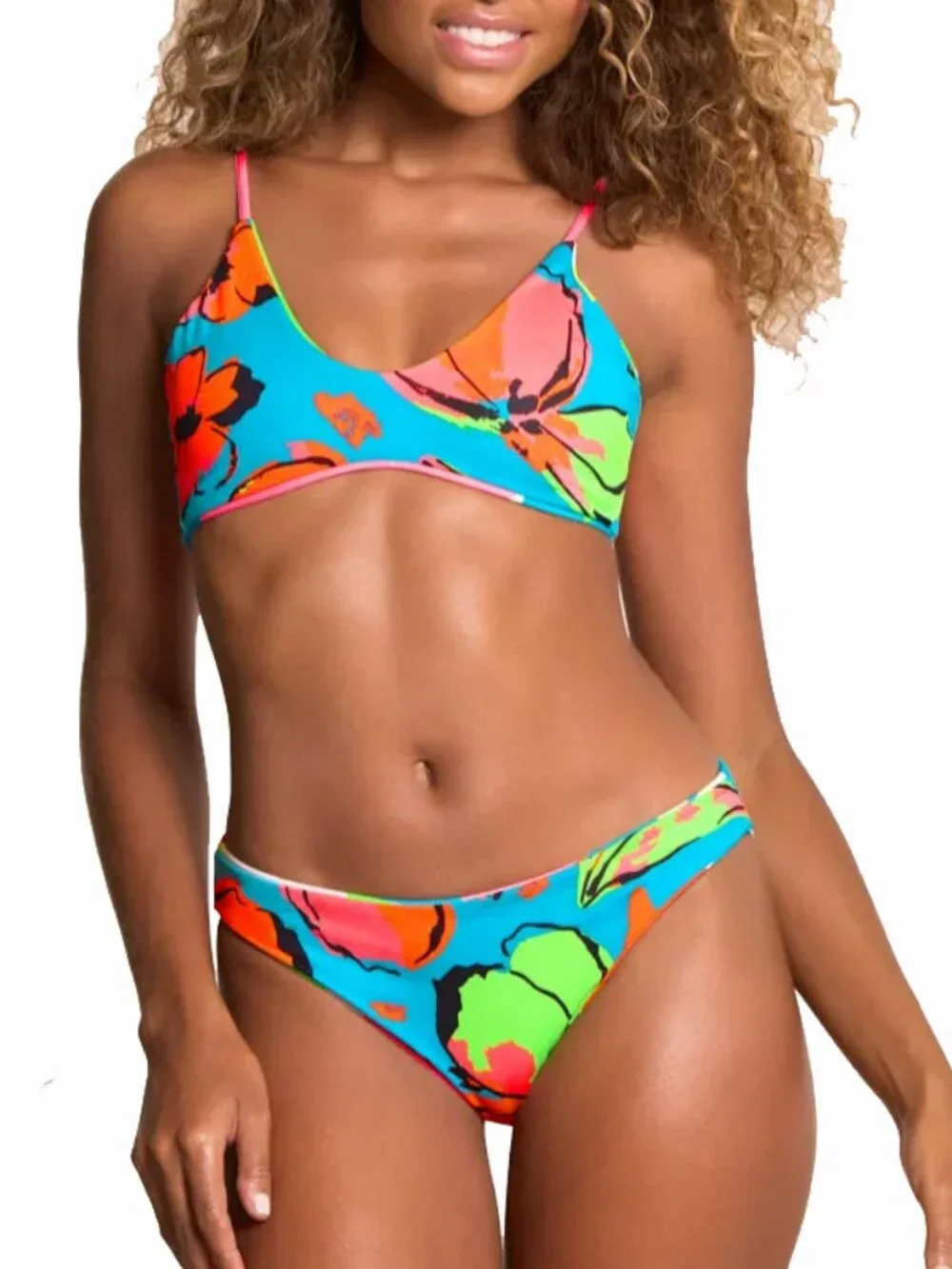 NWT Maaji Reversible Sporty Bralette Top & Bikini Bottom Set